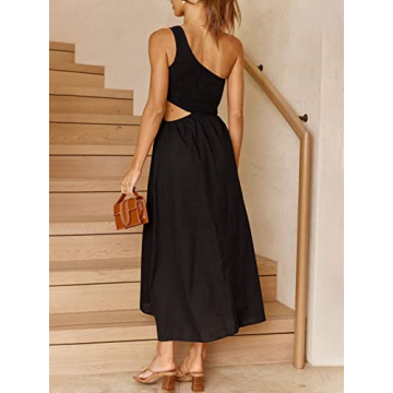 Stylish ANRABESS Women's One Shoulder Summer Dress