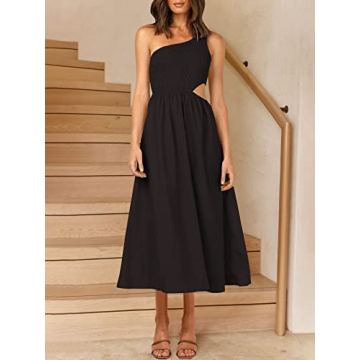 Stylish ANRABESS Women's One Shoulder Summer Dress