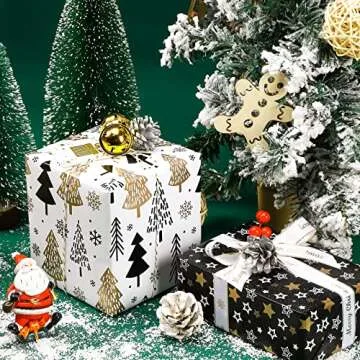 Chic MAYPLUSS Christmas Wrapping Paper Roll - 3 Design Set