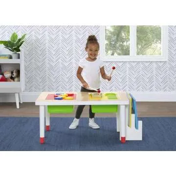 Delta Children Play and Learn Sensory Table for Kids – Includes Shape Sorting, Building Block Base...
