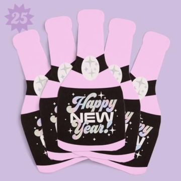 xo, Fetti New Years Eve 2024 Foil Napkins - 25 pcs of Iridescent Napkins for Your Party!