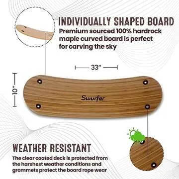 Swurfer Stand Up Surfing Tree Swing with Adjustable Handles