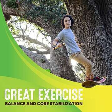 Swurfer The Original Tree Swing Stand Up Surfing Swing with Skateboard Seat Design and Adjustable Handles (Bamboo-Limited Edition)