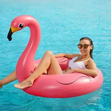 Inflatable Unicorn Flamingo Pool Floats - Jasonwell 2 Pack Pool Floaties Inflatables Rafts for Swimming Pool Tubes for Floating Lake Beach Floaty Swim Rings Pool Party Toys for Adults Kids