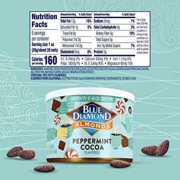 Blue Diamond Almonds Peppermint Cocoa Snack Nuts 6 Oz