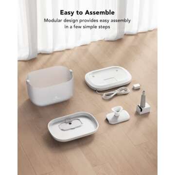 PETLIBRO Cat Water Fountain with Wireless Pump, 2.5L/84oz Dockstream Automatic Pet Water Fountain, Easy to Clean & Assemble, BPA-Free Cat Fountain Water Bowl, Dog Water Dispenser with Two Flow Modes