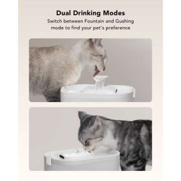 PETLIBRO Cat Water Fountain with Wireless Pump, 2.5L/84oz Dockstream Automatic Pet Water Fountain, Easy to Clean & Assemble, BPA-Free Cat Fountain Water Bowl, Dog Water Dispenser with Two Flow Modes