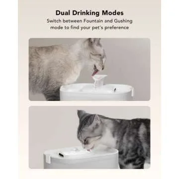 PETLIBRO Cat Water Fountain with Wireless Pump, 2.5L/84oz Dockstream Automatic Pet Water Fountain, Easy to Clean & Assemble, BPA-Free Cat Fountain Water Bowl, Dog Water Dispenser with Two Flow Modes