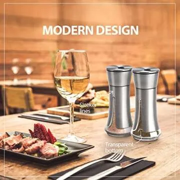 Premium Adjustable Salt and Pepper Shakers by Aelga