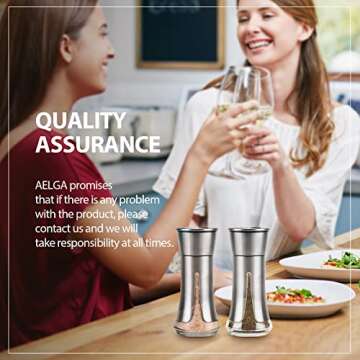 Premium Adjustable Salt and Pepper Shakers by Aelga