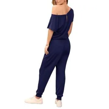 PRETTYGARDEN Jumpsuits for Women 2025 Summer Dressy Off Shoulder Romper Spring Vacation Travel Loung...