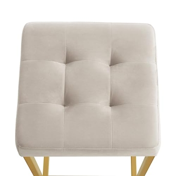 Buy 24KF Contemporary Gold Velvet Bar Stool Set Now