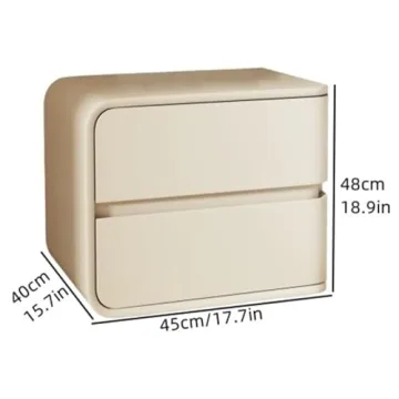 TPTBON Minimalist Bedside Table with Microfiber Leather Wrap