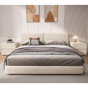 TPTBON Minimalist Bedside Table with Microfiber Leather Wrap