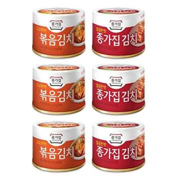 JONGGA Cabbage Fried Kimchi Can + Cabbage Kimchi Can / each 5.64oz(160g) /nKorean Spicy Food, Pack o...