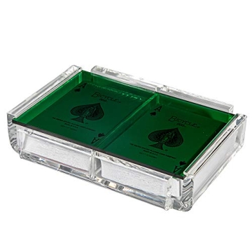 Luxe Dominoes Elegant Playing Card Deck Holder with Cards