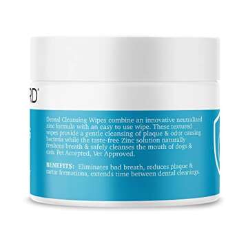 MAXI/GUARD Dental Cleansing Wipes for Dogs, Cats, Horses and Companion Animals (100 Wipes), Light Blue/White