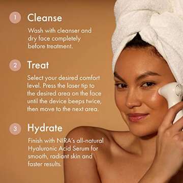 NIRA Skincare Laser & Serum Bundle - Includes Anti-Aging Laser & Hyaluronic Acid Serum - Reduces Appearance of Fine Lines & Wrinkles - FDA Cleared