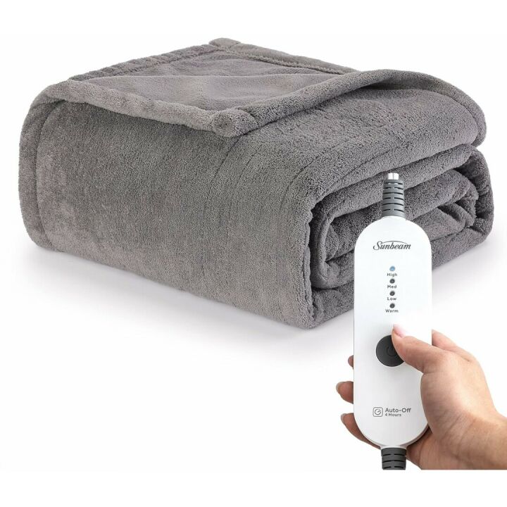 Sunbeam Royal Luxe Heated Throw Blanket - Dove Grey