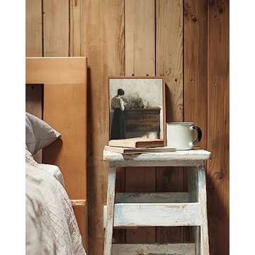 VIYYIEA Framed Wall Art Vintage Decor, Classical Reading Woman Portrait Painting, Canvas Print Artwo...