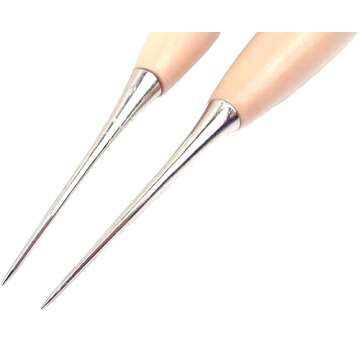 MAGIKON 20-Pack Wooden Handle Leather Stitching Sewing Awl Repair Tool (Round) #1
