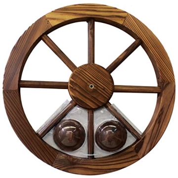 Leigh Country 18" Wagon Wheel in Walnut Finish for Rustic Decor