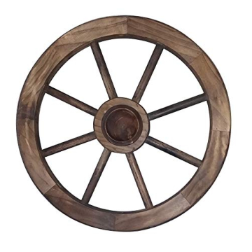 Leigh Country 18" Wagon Wheel in Walnut Finish for Rustic Decor