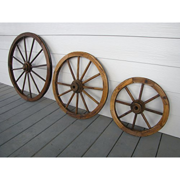 Leigh Country 18" Wagon Wheel in Walnut Finish for Rustic Decor