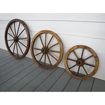 Leigh Country 18" Wagon Wheel in Walnut Finish for Rustic Decor