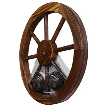 Leigh Country 18" Wagon Wheel in Walnut Finish for Rustic Decor