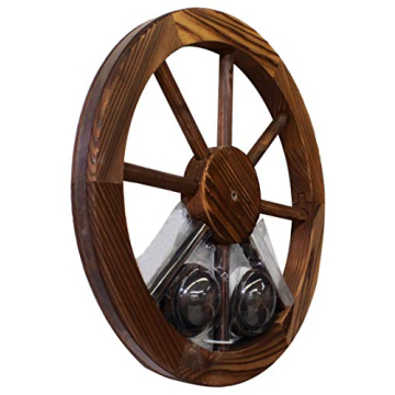 Leigh Country 18" Wagon Wheel in Walnut Finish for Rustic Decor