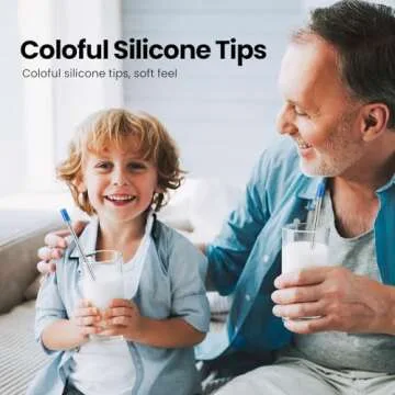 4-Pack Collapsible Stainless Steel Drinking Straws with Aluminum Case, Cleaning Brush, and Keychains - Silver, Blue, Red, Green