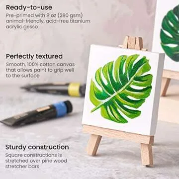 ARTEZA Small Canvases with Easels for Art Projects