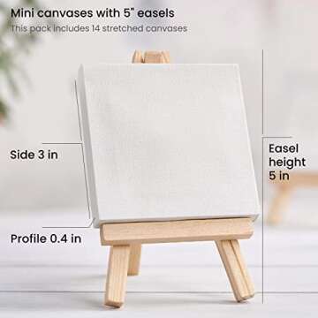 ARTEZA Small Canvases with Easels for Art Projects