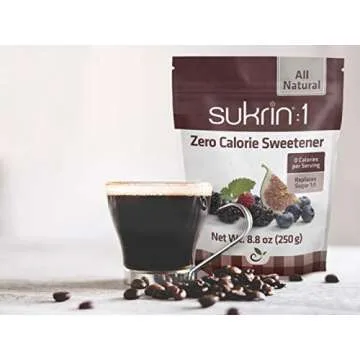 Sukrin:1 - All Natural 1:1 Sugar Substitute with Erythritol and Stevia, Zero Calorie Sweetener for Keto and Low Carb Diets, Gluten Free, Vegan, Baking, Non GMO, 8.8oz (1 Pack)