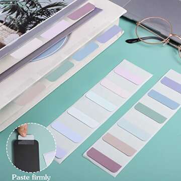 240 Pcs Sticky Index Tabs, Colored Book Sticky Tabs for Notebooks, Repositionable Page Tabs for Notebooks File Classification,12 Colors (1.8×1 Inch)