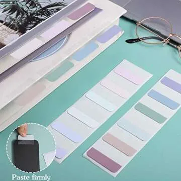 240 Pcs Sticky Index Tabs, Colored Book Sticky Tabs for Notebooks, Repositionable Page Tabs for Notebooks File Classification,12 Colors (1.8×1 Inch)