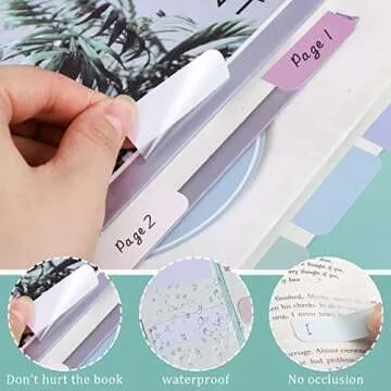 240 Pcs Sticky Index Tabs, Colored Book Sticky Tabs for Notebooks, Repositionable Page Tabs for Notebooks File Classification,12 Colors (1.8×1 Inch)