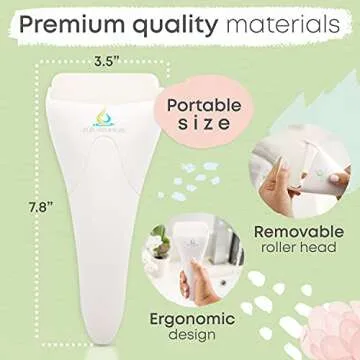PUR Botanicals White Ice Roller for Face and Eyes Puffiness Relief - Frozen Cold Skinny Ice Roller Tools for Face Massage - Beauty Skin Care Products - Women Gifts - Reduce Pain Migraine and Wrinkles