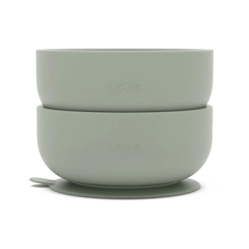 Lalo Suction Bowls - 2 Pack, 100% Silicone Non-Toxic BPA-Free Baby Bowls with Suction Base To Preven...