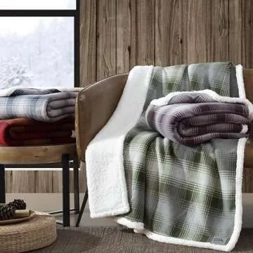 Eddie Bauer Blanket - Super Soft Sherpa & Fleece Throw