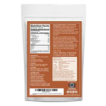 Healthworks Ceylon Cinnamon Powder Ground Raw Organic (16 Ounces / 1 Pound) | Keto, Vegan & Non-GMO ...
