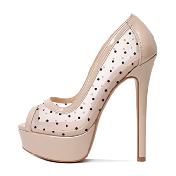 Elegant AUMOTED Stiletto Peep Toe High Heel Pumps