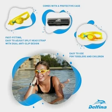 Delfina Kids Swim Goggles No Leak Anti-Fog for Ages 1+
