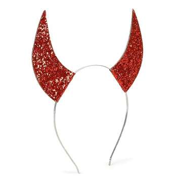 Devil Horns Headband Halloween Headbands for Adults Glitter Devil Ears Headbands Cosplay Hair Access...