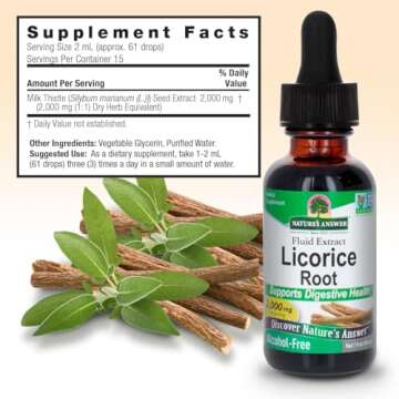 Nature's Answer Licorice Root | Herbal Supplement | Supports Digestive Health | Non-GMO & Kosher | Alcohol-Free, Gluten-Free & Vegan 1oz