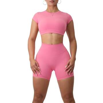 Sports Top for Women Open Back, Supportive & Removable Padding, Sweat Proof, Yoga Workout Pilates, Buttery Soft Fabric (US, Alpha, X-Small, Regular, Regular, Pink Dream)