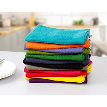 Cotton Craft Multicolor Kitchen Towels - 12 Pack, 100% Cotton