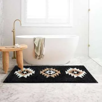 DEXDE Boho Bathroom Runner Rug - Non Slip & Soft