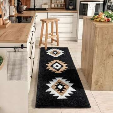 DEXDE Boho Bathroom Runner Rug - Non Slip & Soft